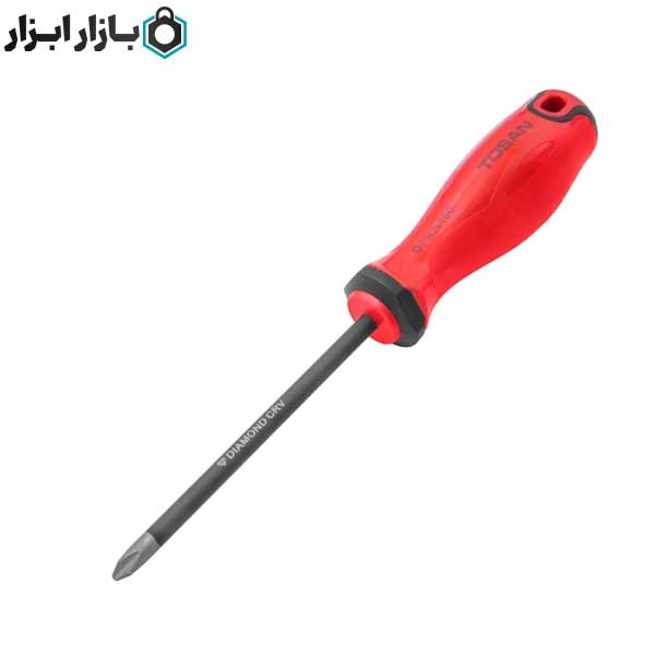 پیچ گوشتی دسته TPR نوک الماسه چهارسو سایز 6×150 سری Brusk توسن مدل T4452