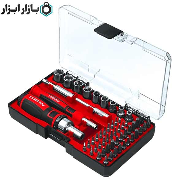 ست پیچ گوشتی معمولی و ساعتی و بکس 55 عددی توسن مدل T4820K